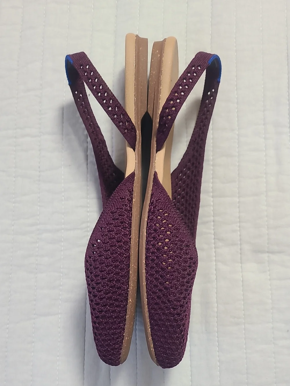 NWOT Rothy's The Almond Slingback Minimalist Airy Stretchy Plum Mesh Sz 10.5